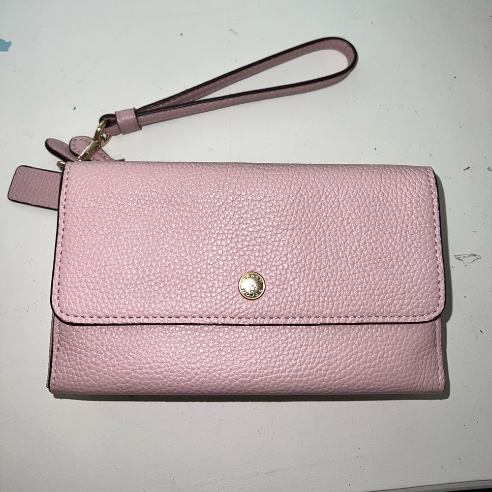 Light pink Coach wristlet/wallet